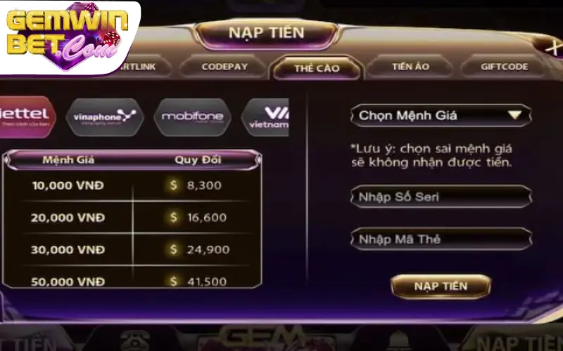 Quy trình giao dịch nạp bằng thẻ cào điện thoại Quy trình giao dịch nạp bằng thẻ cào điện thoại